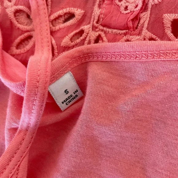 Johnny Was Malfi Salmon eyelit boho mini dress - Picture 9 of 12